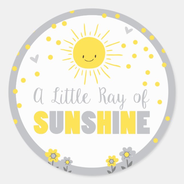 A Ray of Sunshine Baby Shower Envelope Seal Summer (Front)