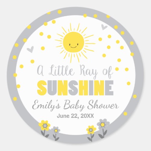 A Ray of Sunshine Baby Shower Envelope Seal Summer