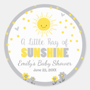 A Ray of Sunshine Baby Shower Envelope Seal Summer