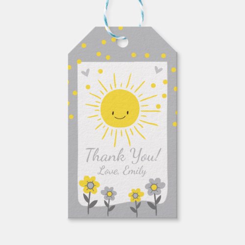 A Ray of Sunshine Baby Shower Favor Tag Sun Summer