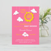 A Ray of Sunshine Baby Shower Invitation (Standing Front)
