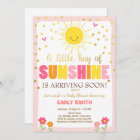 A Ray of Sunshine Baby Shower invitation Pink Girl