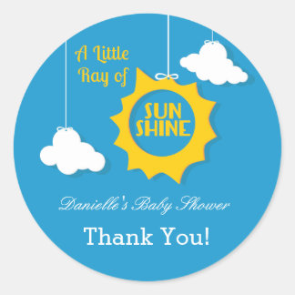 A Ray of Sunshine Baby Shower Sticker