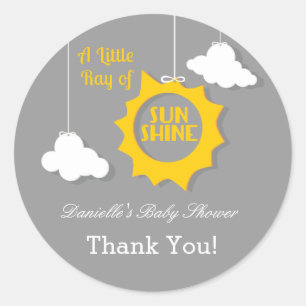 A Ray of Sunshine Baby Shower Sticker