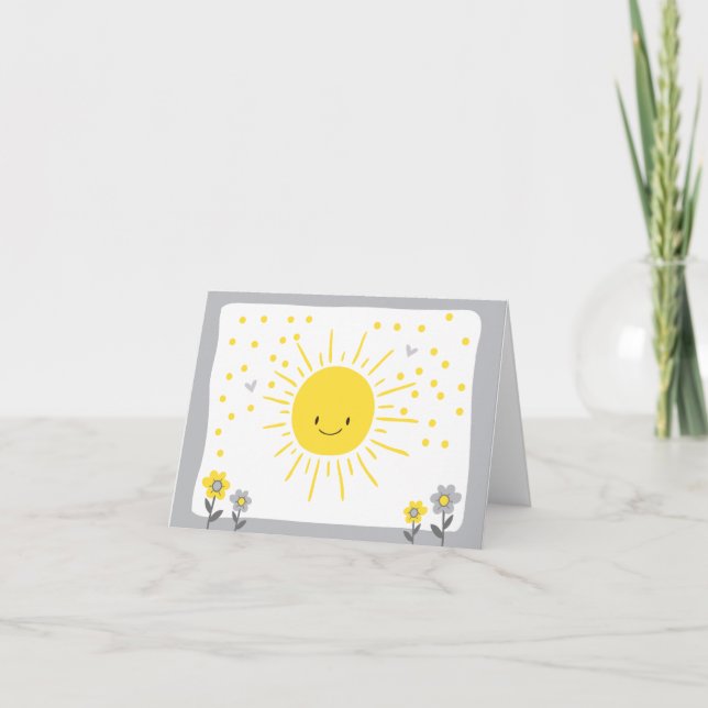 A Ray of Sunshine Baby Shower Thank You Card (Front)