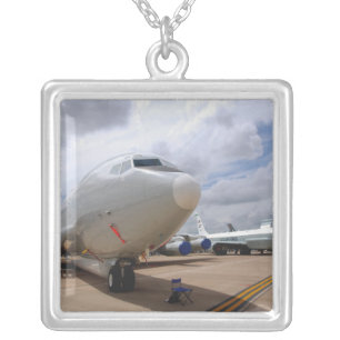 A RC-135V/W Rivet Joint aircraft Silver Plated Necklace