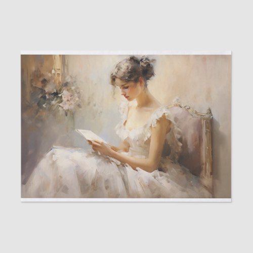 A Reading Girl 4 Decoupage Paper