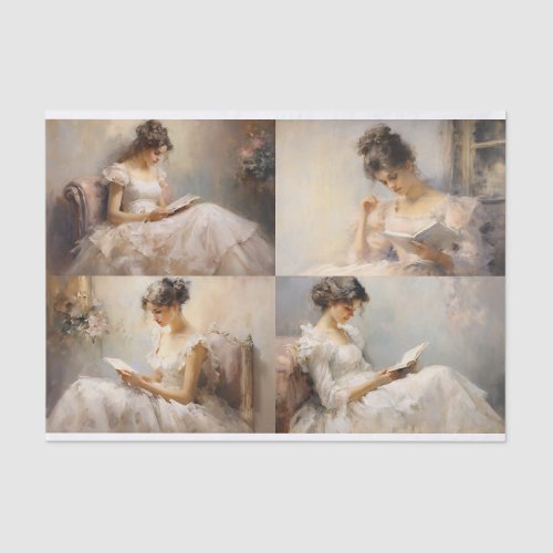 A Reading Girl Collage 1 Decoupage Paper