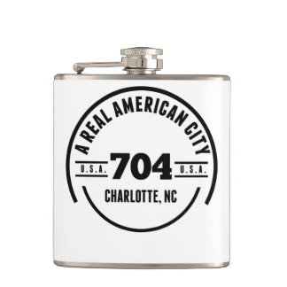 A Real American City Charlotte NC Flask