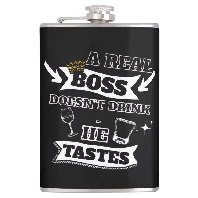 A Real Boss  Flask (Front)