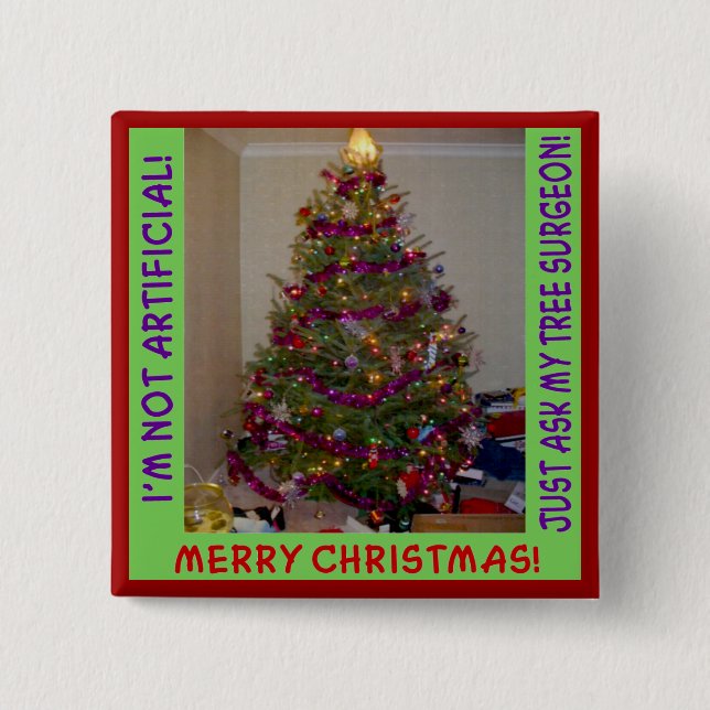 A Real Christmas Tree Button (Front)