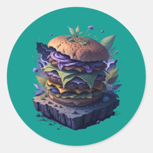 A Real Meaty Burger For Vegans Classic Round Sticker