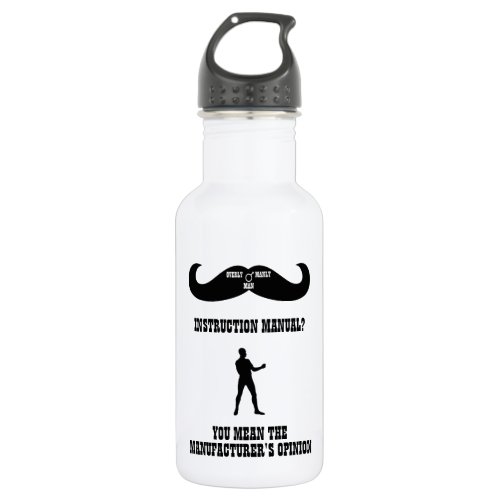 A Real Overly Manly Man _ Instruction Manual Water Bottle