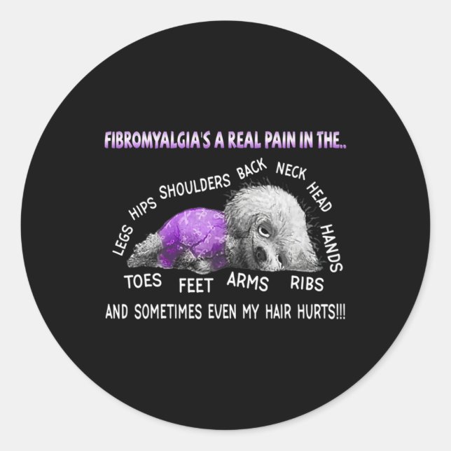 A Real Pain Bichon Frise Dog  Classic Round Sticker (Front)