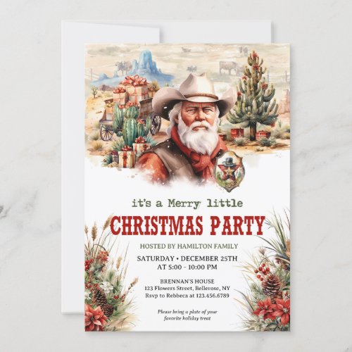 A real Wild West Christmas adventure Santa cowboy Invitation