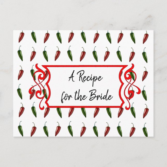 A Recipe For the Bride Wedding Recipe Card (Front)