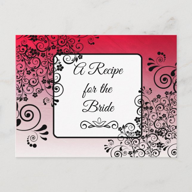 A Recipe For the Bride Wedding Recipe Card (Front)