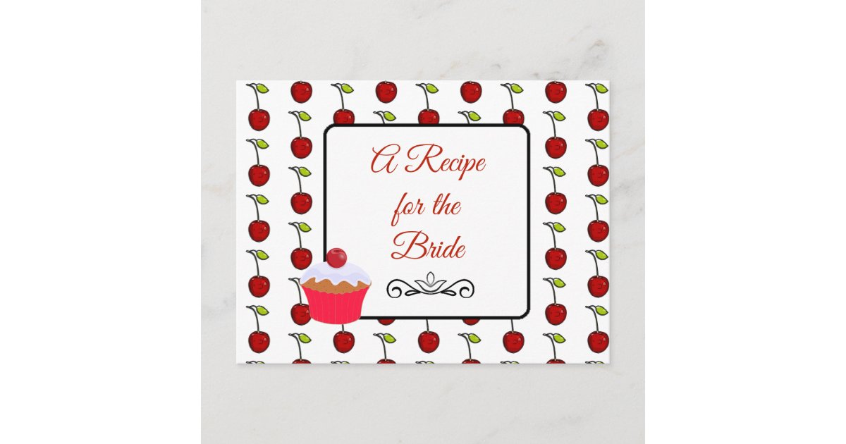 A Recipe For the Bride Wedding Recipe Card | Zazzle