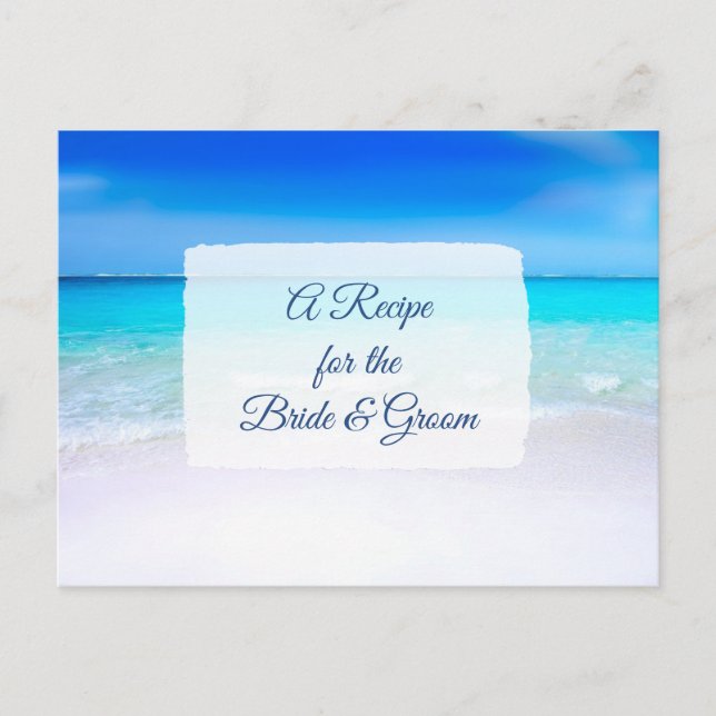 A Recipe For the Bride Wedding Recipe Card (Front)