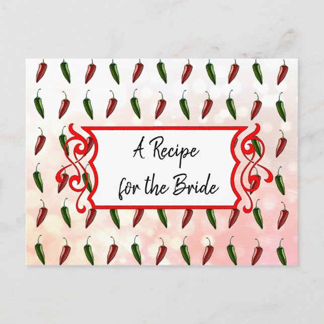 A Recipe For the Bride Wedding Recipe Card (Front)