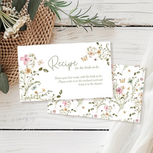 A Recipe for the Bride Wildflower Bridal Shower Enclosure Card