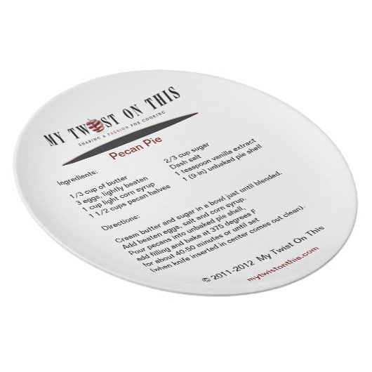 A Recipe Keepsake Plate (Right Side)