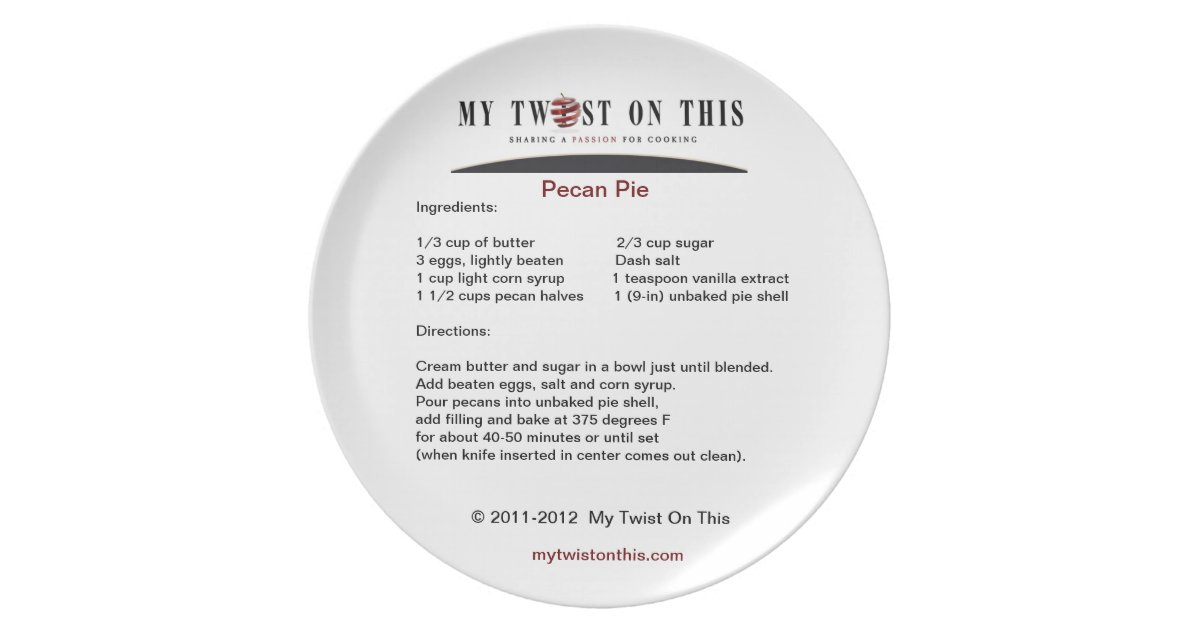 A Recipe Keepsake Plate Zazzle