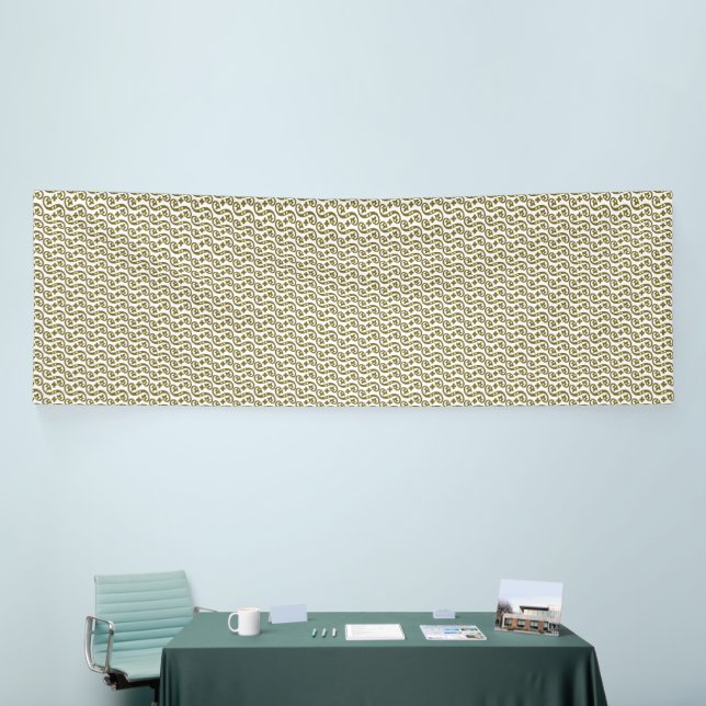 A rectangular rug with intricate geometric pattern banner (Tradeshow)