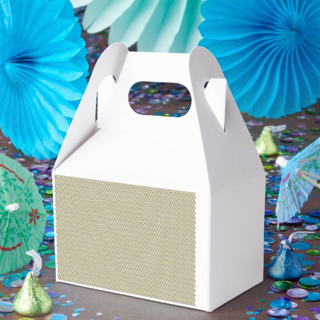 A rectangular rug with intricate geometric pattern favor boxes (Party)