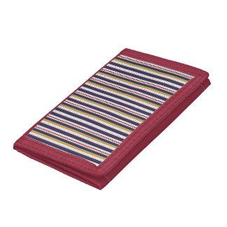 A rectangular wallet with bright horizontal stripe