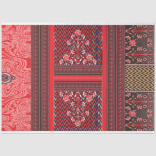 a red and black painting with a red heart on it tissue paper