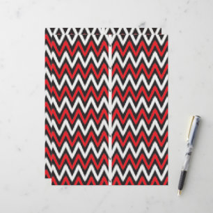 a red and black zigzag pattern on a white backgrou