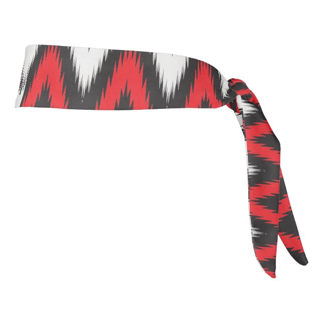 a red and black zigzag pattern on a white backgrou tie headband (Rotate 90)