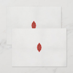 a red and brown design on a white background thank you card