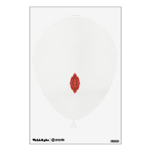 a red and brown design on a white background wall decal