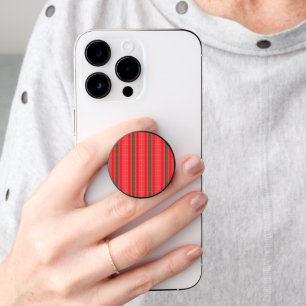 a red and green striped background PopSocket