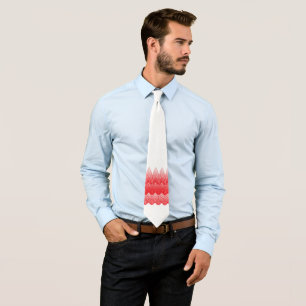 a red and white background with a lot of dots neck tie