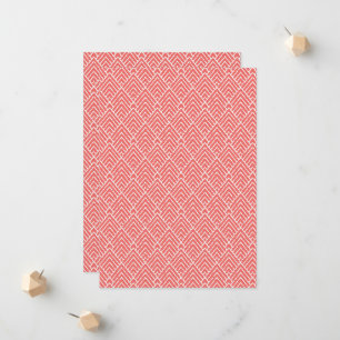 a red and white background with a pattern announcement