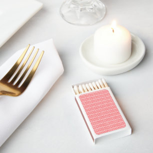 a red and white background with a pattern matchboxes
