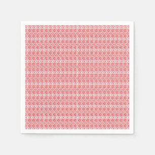 a red and white background with a pattern napkins