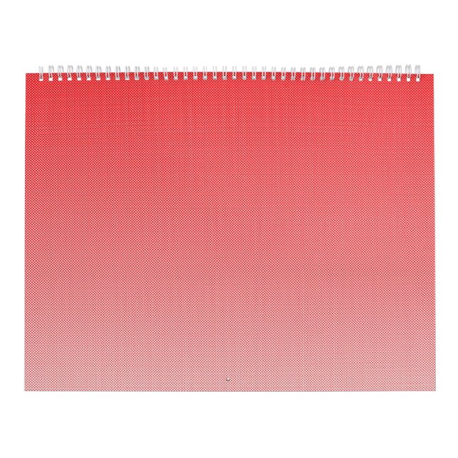 a red and white background with small squares calendar (Cover)