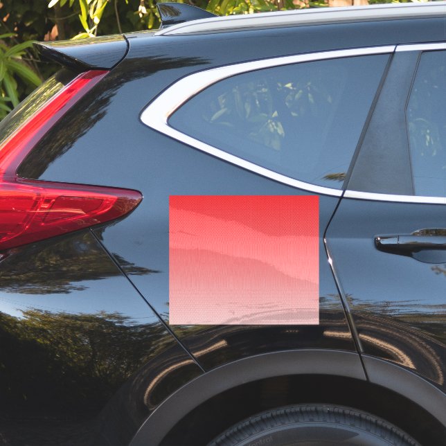 a red and white background with small squares sticker (Car Side)