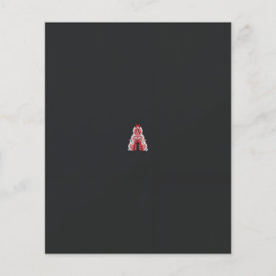 a red and white christmas tree with red flowers flyer