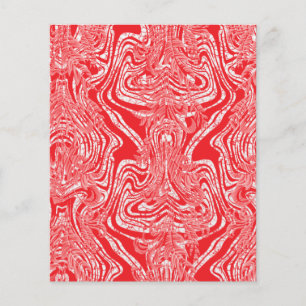 a red and white image of a pattern on a white back flyer