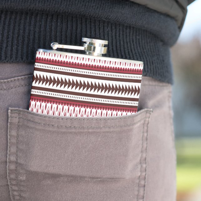 a red and white striped pattern flask (In Situ)