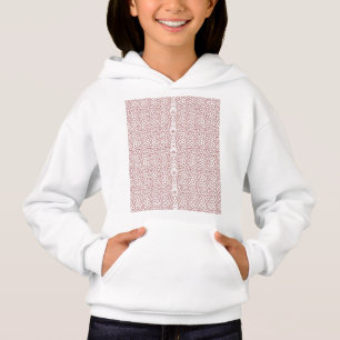 a red and white wallpaper with a pattern on it hoodie