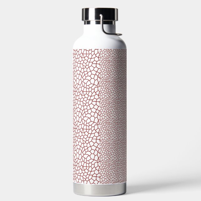 a red and white wallpaper with a pattern on it water bottle (Left)