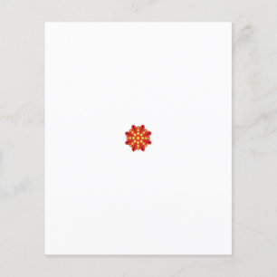 a red and yellow flower with black dots flyer