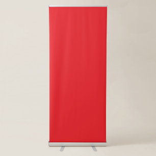 a red background with a white border retractable banner