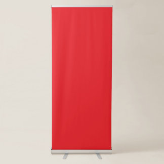a red background with a white border retractable banner